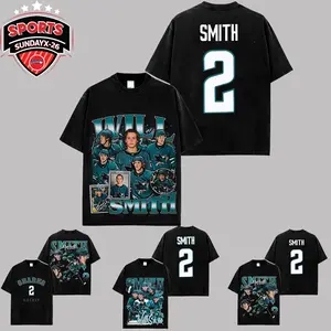 [Collection] Vintage Will Smith 2 For Sharks Territory High-Quality 100% Cotton T-Shirt (Made In US), Teal Town Hockey Fans Shirt, Game Day Outfits, Gift For Hockey Kids Fans, Hockey Graphic Tee