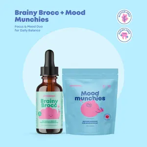 JoySpring Brainy Brocc + Saffron Gummies Mood Munchies – Focus & Mood Duo for Daily Balance