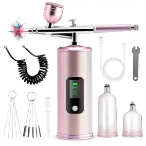 Rechargeable Cordless Airbrush Kit with Compressor, Nail Art Airbrush Gun for Painting, Cake Decorating, Crafts, and Model Painting
