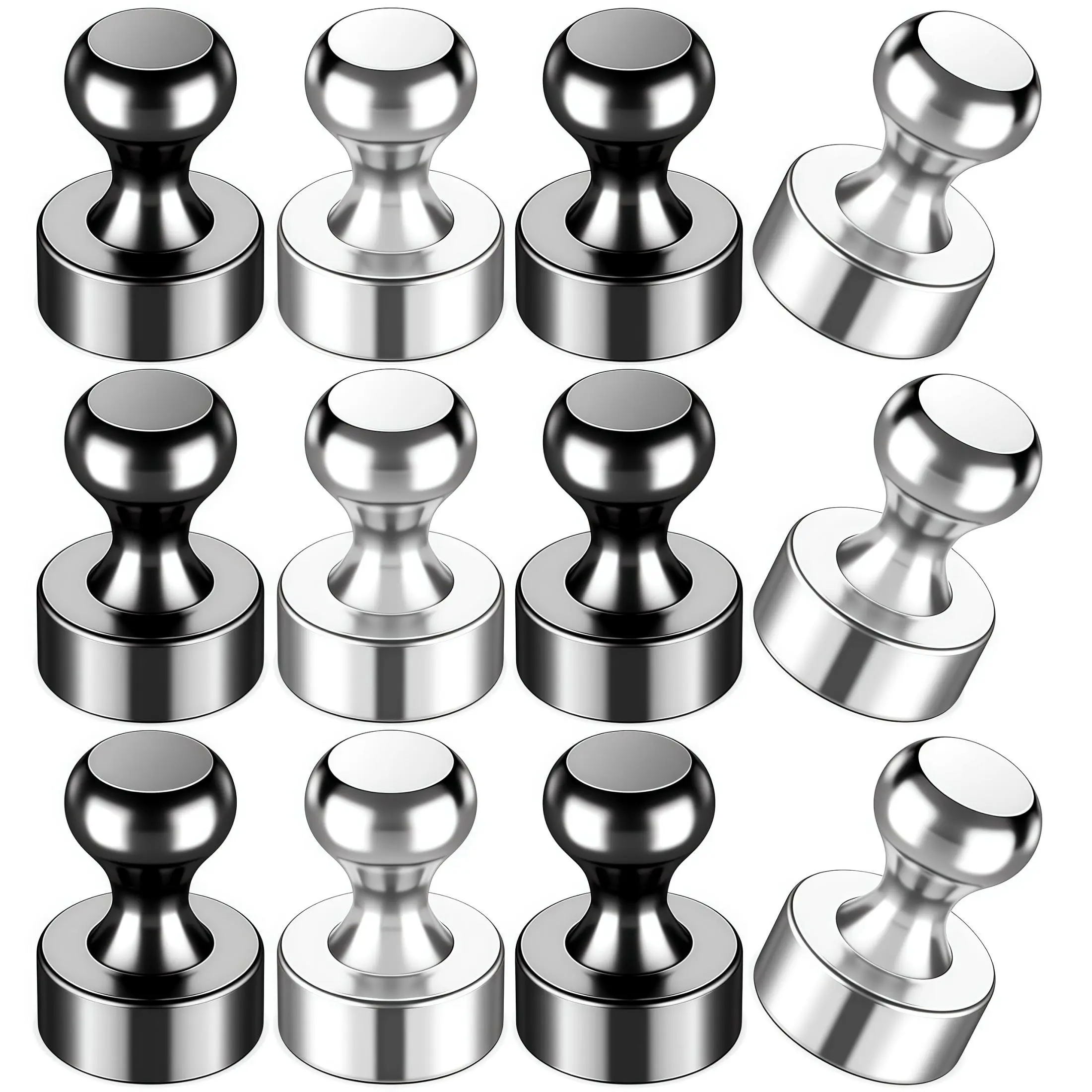 Strong Magnet, Thumbtack Magnet, Refrigerator Magnet, Brushed Nickel Magnets, Suitable for Whiteboards, Refrigerator Magnets, Kitchens, Offices, Schools