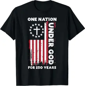 250 Year USA American Flag 250th Anniversary Christian God T-Shirt