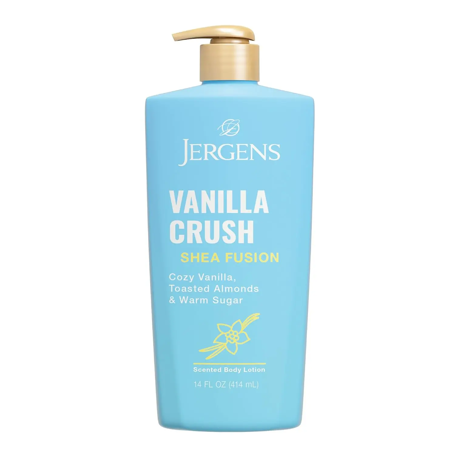 Jergens Shea Fusion Vanilla Crush Body Lotion, Dry Skin, 14 fl oz | Shea Butter and Vitamin E Moisturizing Lotion, Vanilla Scent, Dry Skin Relief, Women, Daily Hydration