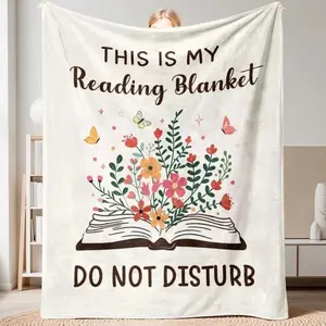 Book Lovers Gifts for Women Men, Flannel Soft Book Reading Blanket Decor, Book Readers Gifts for Birthday Mothers Day Christmas, Reading Accessories, Bookish Bookworm Gift Printed on One Side,Valentines Gift for Women Men