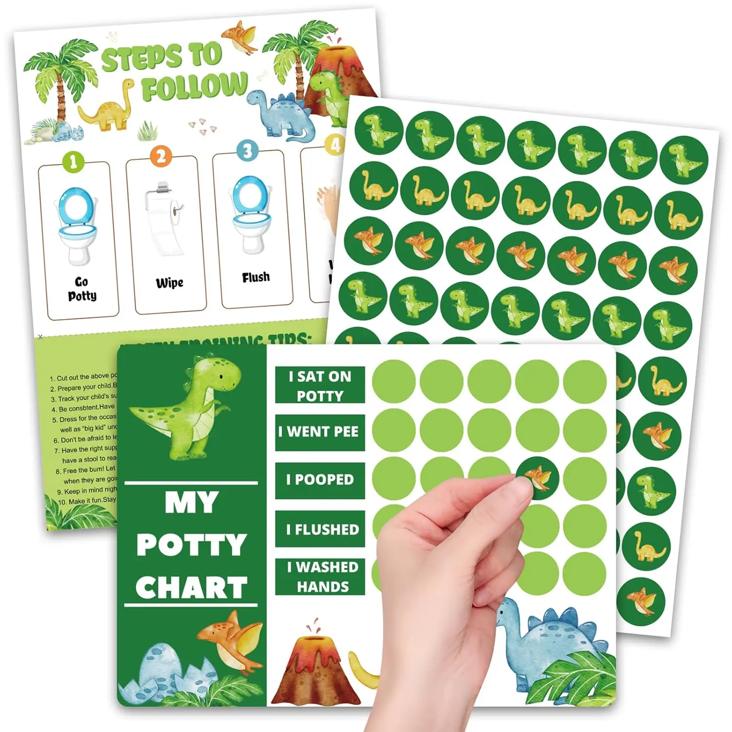 Potty  Chart for  - Dinosaur Potty  Sticker Chart for Girls Boys Potty with Sticker, Sticker Chart for  Potty  Reward Chart,  Reward Chart