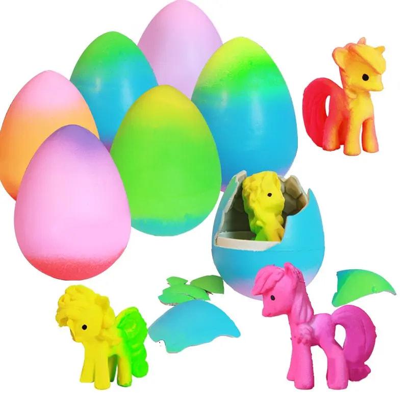 6 Pack Hatching Growing Unicorn Eggs Rainbow Colorful Eggs with 6 Unique Unicorns for Safe Fun & Magical Transformation - Perfect for Christmas & Birthday Gifts