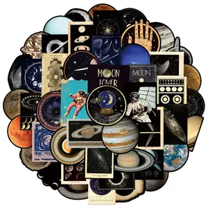 50pcs Retro Mysterious Celestial Graffiti Series Stickers, Suitable for Faith Based Designs Such As Scrapbooks, Diaries, Laptops, Water Bottles, Cars, Etc., As Gifts with Positive Information, Car Decals