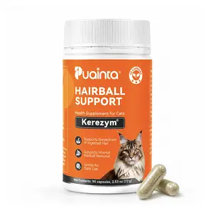 PUAINTA Cat Hairball Control Capsules – Daily Hairball Relief Supplement for Cats, Mineral Oil-Free, Helps Reduce Shedding & Supports Skin and Coat Health