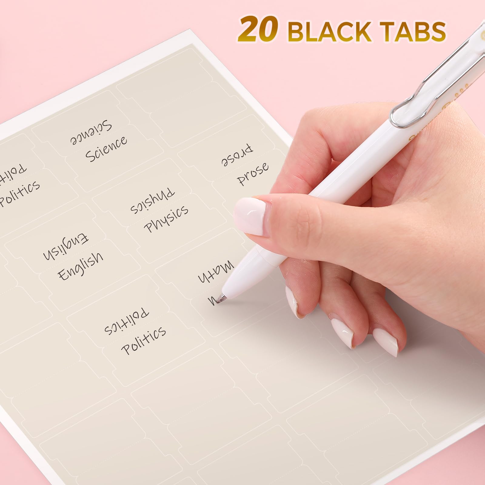 SKYDUE 100 Laminated Gold Foil Bible Tabs, Large Print Bold Text Durable Repositionable Easy-to-Apply Index Dividers for New & Old Testament, Elegant Family Gift for All Ages (Office Stationery)