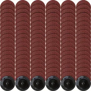 2 Inch Sanding Disc Set, Die Grinder Accessories Sanding Disc with Drill Adapter, Roll Lock Discs for Power Tool Die Grinder Surface Prep Strip Grind Polish Burr Remove