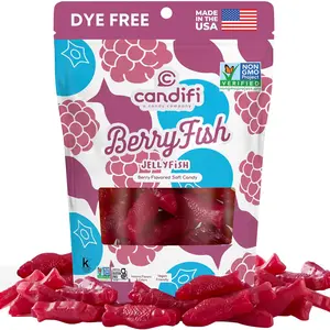 Candifi BerryFish Gummy Fish Candy – Dye Free Snacks, Non GMO – Berry Flavored Swedish Style Candy Fish Gummies Made with Only Natural Colors & Flavor – Kosher, Gelatin and Gluten Free Snacks (8 oz)