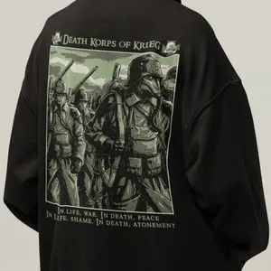 Death Korps of Krieg Hoodie, Wargame Unisex Cotton Hooded Top, Grimdark Regiment Graphic Apparel, Fan Gaming Clothing