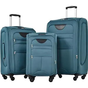 Softside Luggage Set Softshell Lightweight 3 Piece Spinner Suitcase 22" 26" 30" Modern Luggage Travel Set