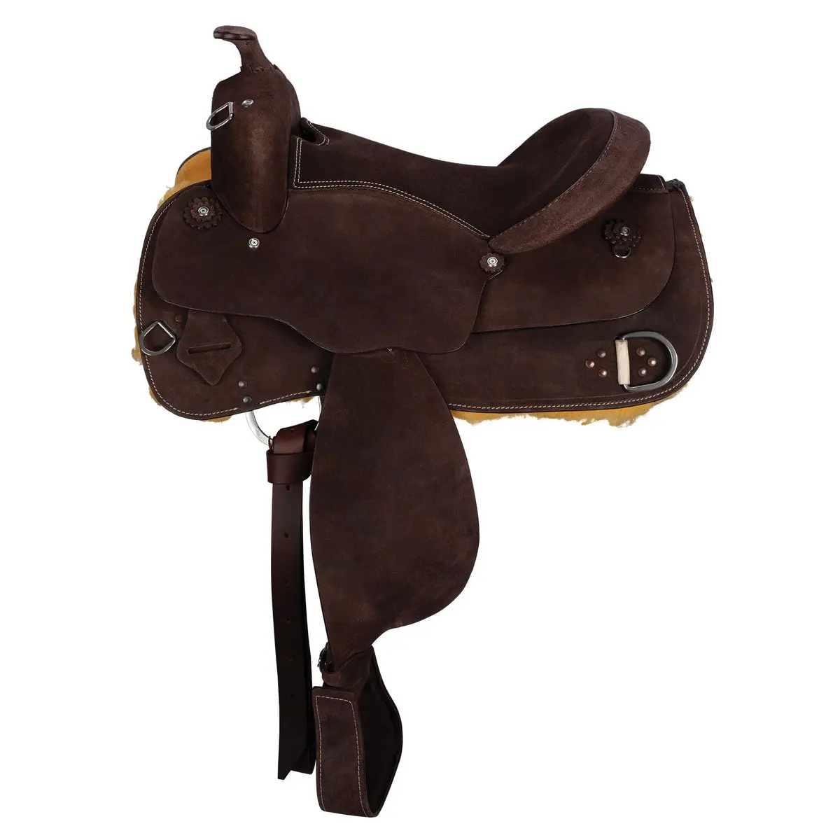 Schneiders Work and Trail II Equine Leather Horseback Riding Saddle with Fiberglass Components, Equestrian Training Aids, Short Skirt