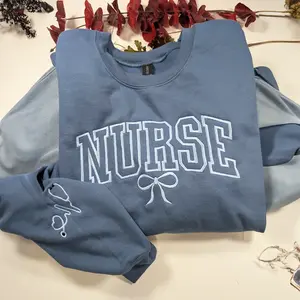NURSE Embroidered Sweatshirt | Registered Nurse Crewneck | New Nurse Pullover | Nursing School Shirt | Nurse Graduation Gift