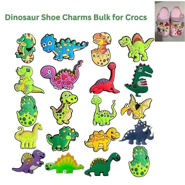Dinosaur Shoe Charms Bulk for Crocs, Cute Croc Charms Set, Clog Shoe Decorations, Shoe Accessories for Kids, Girls, Boys & Adults, Birthday Party Favors, Goodie Bag Fillers