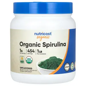 Nutricost Organic Spirulina, Unflavored, 16.2 oz (454 g)