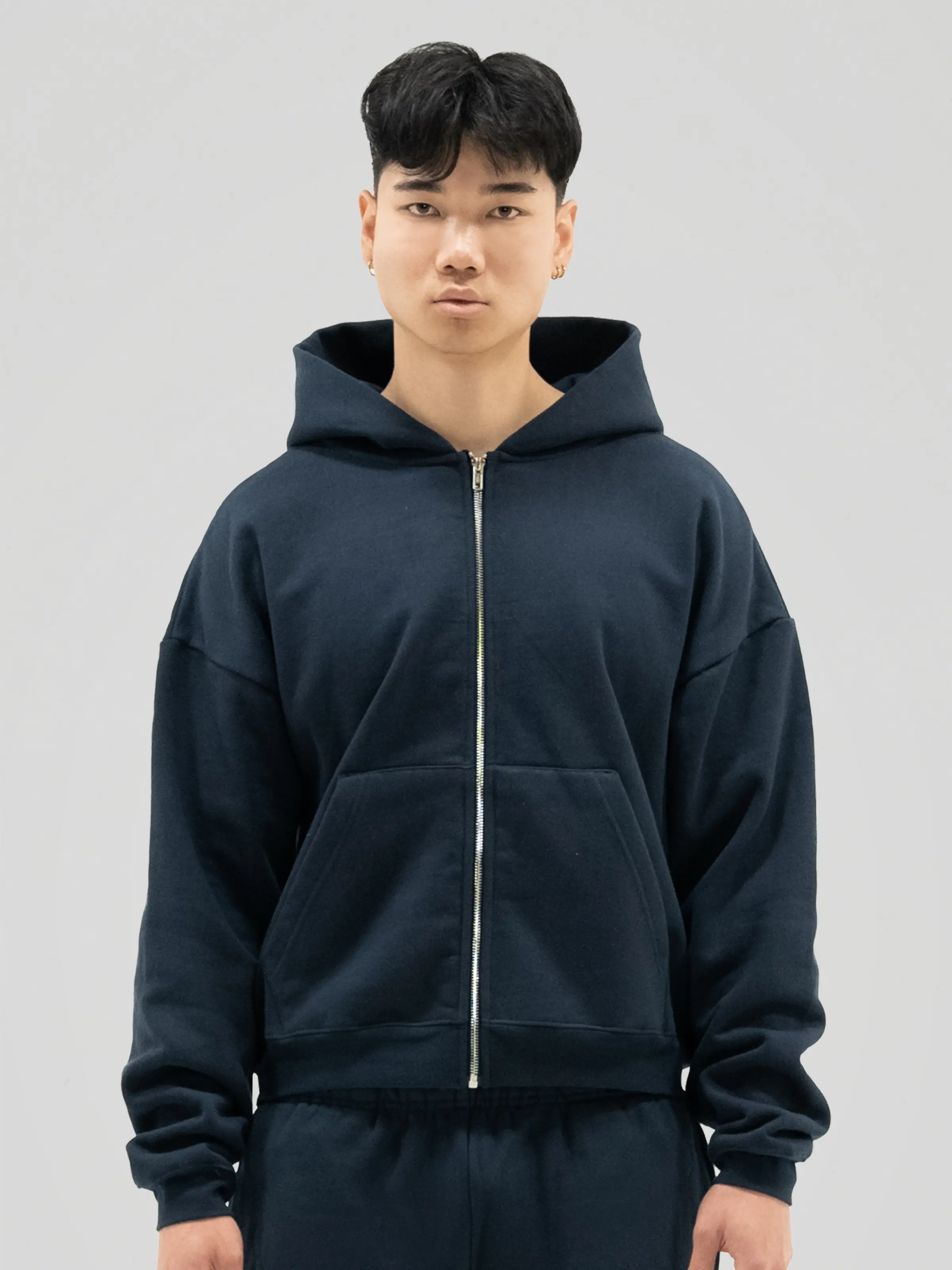 600 GSM 'Dark Navy' Zip-Up Hoodie 600 GSM 'Dark Navy' Zip-Up Hoodie
