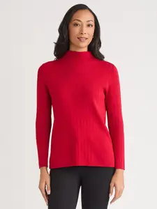 Wide Rib Funnel Neck Top