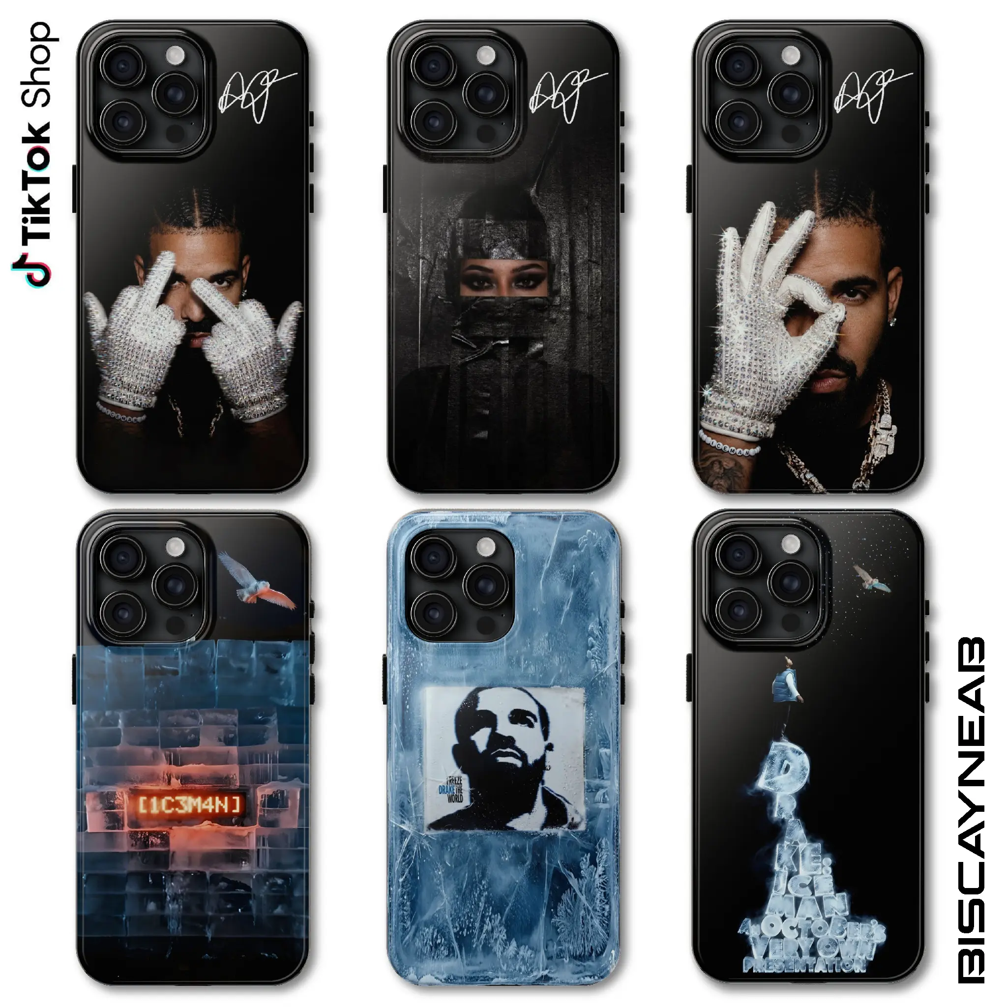 Champagnepapi Ice Man Signature Phone Case, 2026 Diamond Gloves Phone Cover, Mr Graham 17 Air Pro Max