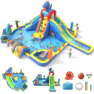 #DealsForYouDays  MUKDIY 2026 Inflatable Bounce House with 350W/750W Air Blower, Heavy-Duty 840D Jumper Castle with Slide & Splash Pool for Kids Backyard, Multiple Sizes & 10-in-1 Water Park Available (Ages 3-8)