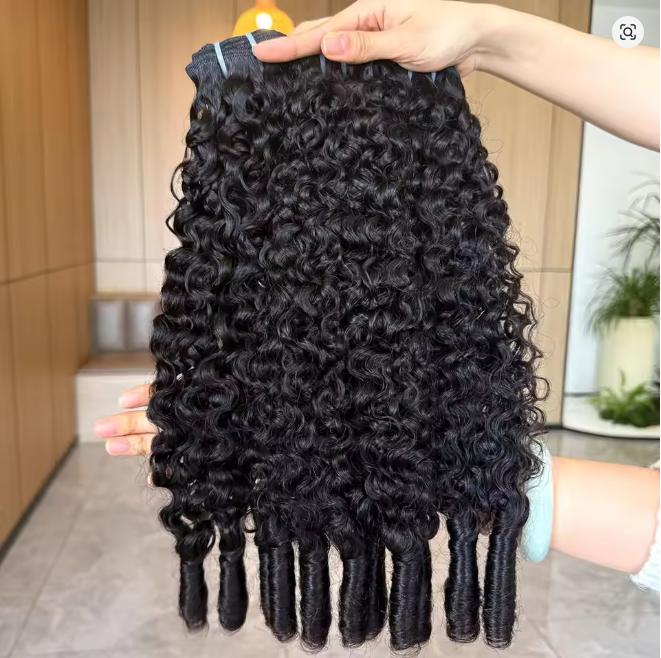 Burmese Curly Human Hair Bundles 100% Human Hair Quality Deep Wave Raw Hair Weave Bundles Double Drawn Vietnamese Hair Extension