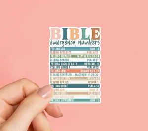 Bible Emergency Numbers Sticker, Bible Christian Stickers | Laptop Sticker | God Faith Stickers | tumbler sticker