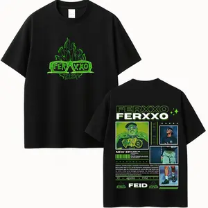 Rapper Feid Ferxxo Tour 2026 Merch T-shirt Mens Women Clothing Fashion Hip Hop T-shirts 100% Cotton 34W