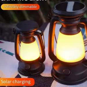 SB Rechargeable Camping Lantern Stepless Dimming Outdoor Portable Lamp with 1200mAh Lithium-Ion Battery, 130mW LED, and Candle Light Mode