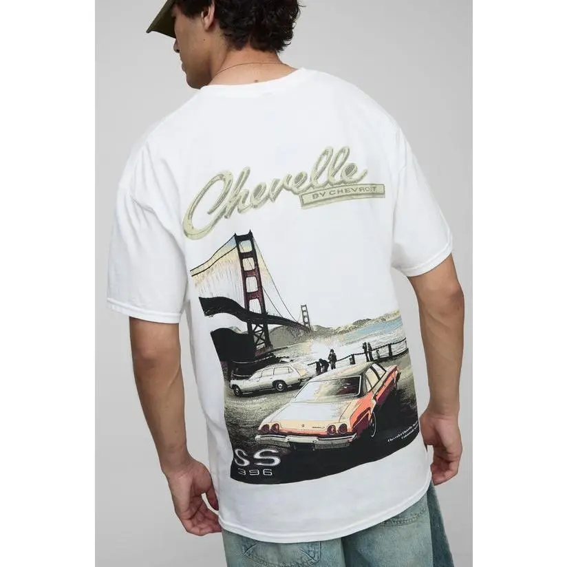 White  Chevrolet Chevelle Printed T-Shirt