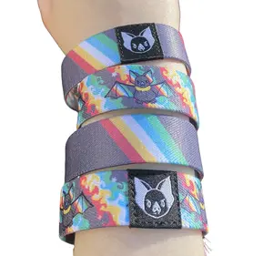 Disability flag Bat Bracelet - Disability Pride Elastic Wristband (only one included)