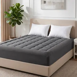 EASELAND Mattress Pad Pillow Top Mattress Cover Quilted Fitted Mattress Protector Cotton Top Stretches up 8-21" Deep Pocket, Machine Washable and Comfortable