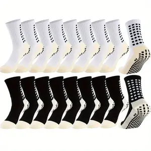 6/12/18 Pairs Men's Non-slip Non-slip Absorbent Breathable Towel Bottom with Grip Sports Socks Suitable for Football, Running Exercise SpringStatements
