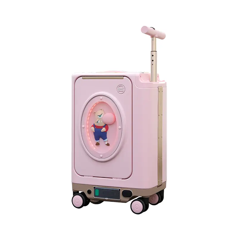 SUMMIT Polycarbonate Electric Riding Carry-On Luggage with Rolling Wheels - PCD2600 Pink Compact, User-Friendly Multi-Function Luggage, Lock Closure, Suitable for Travel, Dry Clean Compatible, Rolling Wheels Carry-On Luggage, Compact & Convenient