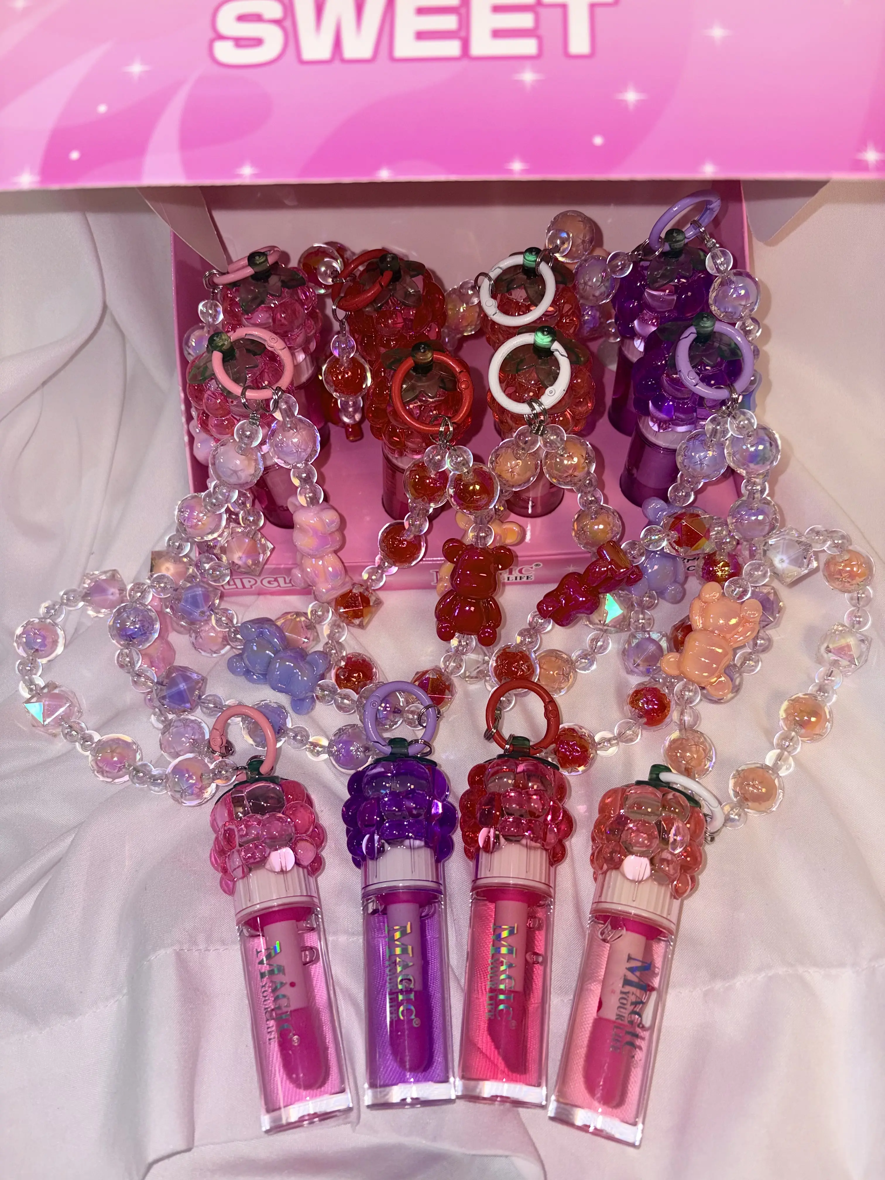 Lip Gloss Fruity Bear Keychain