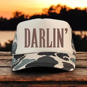 DARLIN' Country Classic Foam Trucker Hat - Adjustable Snapback Closure, Lightweight Poly-foam Design, Breathable Mesh Back
