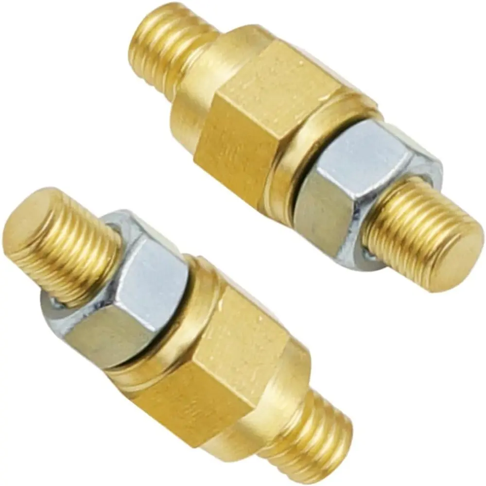 2-Pack Universal Car Solid Brass Side Post Battery Terminal Extender Studs - 3/8"-16 Thread Standard Bolt, Car Parts, Automotive Charging Fastener Accessory, Automotive Accessories