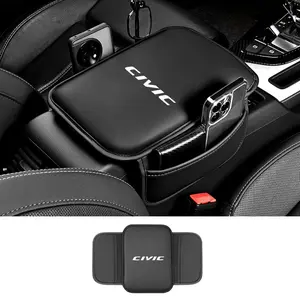Leather Car Armrest Box Pad, Comfortable Arm Rest Cushion, Auto Accessories for Honda Civic, Fit, Jazz, Accord, Pilot, Crv, Odyssey, Passport, City