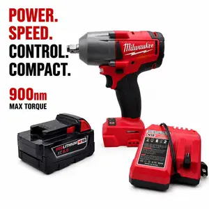 Milwaukee 18V Brushless Impact Wrench, 900N.M Cordless Max Torque Heavy-Duty Tool, 12.0Ah Battery, High Torque Impact Wrench
