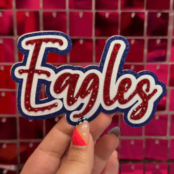 RWB Eagles Rhinestone Iron On Patch