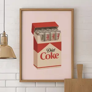 Diet Poster, Diet C Lover, Kitchen Print, Trendy Wall Art, Dopamine Decor, Drinks Poster Print (Unframed) (No Frame)