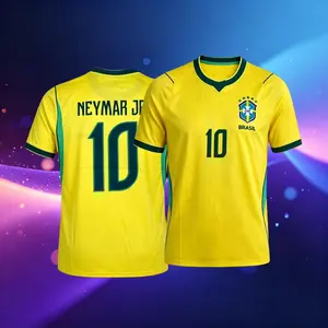 2026 Brazil #10 Neymar JR Home Yellow and Away Blue Soccer Jersey #7 Vini JR Long Sleeve 11# Raphinha Short Sleeve Jersey AX472
