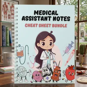 Medical Assistant Study Guide and Nursing Cheat Sheet, Medical Notes with Clinical Reference, Essential Exam Prep and Quick Study Resource for Medical Assistant and Nursing Students