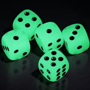 Glow in the dark rounded edge dice six sided luminous gaming dice Durable for bar parties drinking games safe DND role play props tabletop entertainment accessories