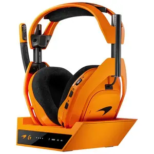 Logitech G Astro A50 X LIGHTSPEED Wireless Gaming Headset McLaren Edition + Base Station, PRO-G GRAPHENE, PLAYSYNC across Xbox Series X|S + PS5 + PC/mac, Bluetooth, HDMI 2.1 Passthru - Papaya Papaya (McLaren) A50X | PLAYSYNC Audio & Video Headset