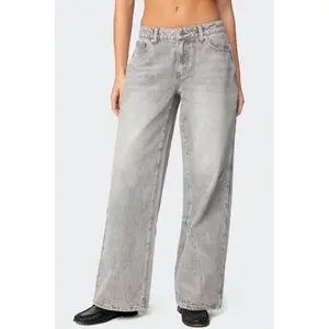 Magda Acid Wash Low Rise Baggy Jeans