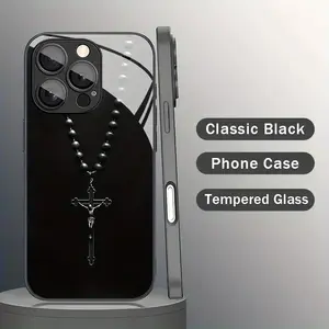 Tempered Glass Phone Cases with Cross Pattern for iPhone 17 16 15 14 13 12 11 PRO MAX PLUS AIR and 16E AIR mini XR XS MAX Series, Beautiful and Elegant