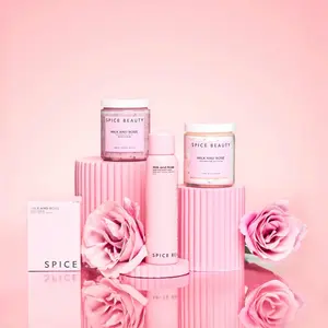 Radiant Skin Trio - Body Scrub, Magnesium Salt Soak, Hair and Body Mist - Skincare, Blend Body Care Exfoliant Fragrance Coconut Gentle Silky Lemon Soothing