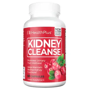 Health Plus Advanced Kidney Cleanse Supplement – Cranberry, Turmeric, CoQ10 & Herbal Blend for Kidney & Urinary Tract Support – 60 Capsules