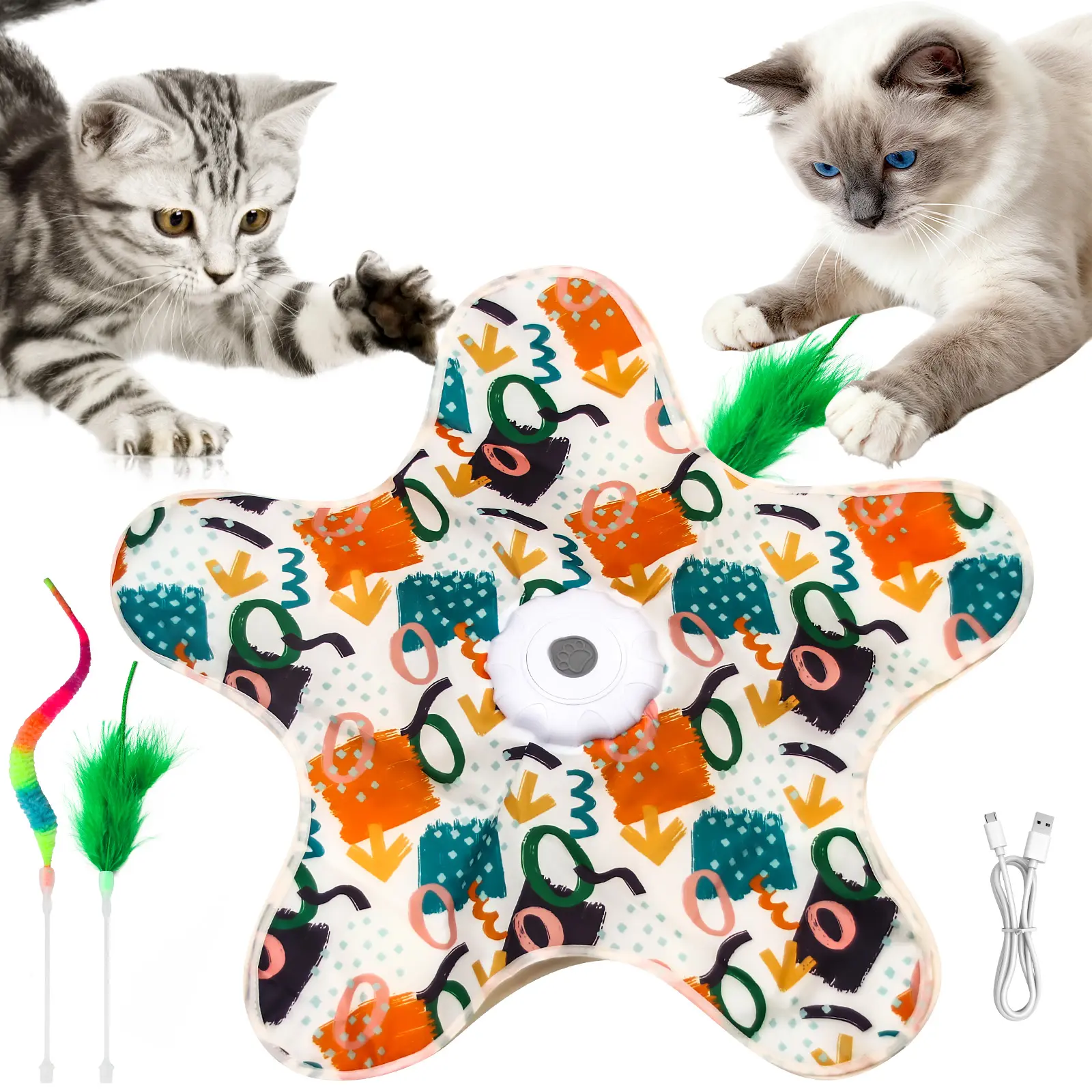 Minmin's House Interactive Kitten Wand Teaser Toy with Lifelike Bird Chirp Rechargeable Hidden Feathers for Indoor Exercise Boredom Relief Anti Depression Fun Gift for Cats,#SummerWins #DealsForYouDays tiktokshopbacktoschool