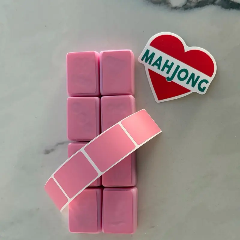 8 Hobby Lobby Pink Mahjong Tiles 8 Stickered/Blanks + 4 Stickers